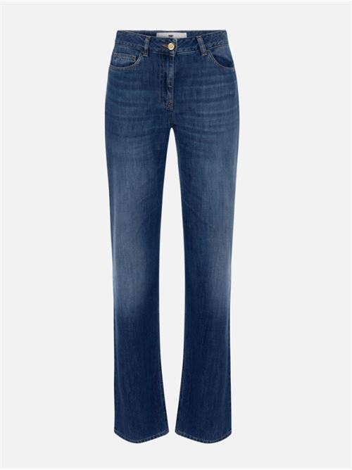 JEANS WITH LOGO DETAIL ELISABETTA FRANCHI | PJ09I56E2104 Blue denim